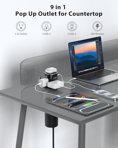 Motorized Pop Up Countertop Outlet with 45W USB C Charging Station - Image 3