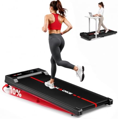 Walking Pad Treadmill for Home, Built-in Speaker, 6.2MPH Under Desk Walking Pad with 10% Incline, 2.75HP Portable Walking Pad with APP, 330LBS Capacity, Remote Control, 12 HIIT Programs by CHAOKEEXERCISEBIKE