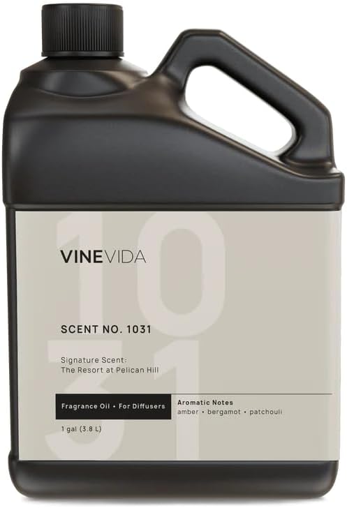 VINEVIDA Scent NO. 1031 Fragrance Oil for Cold Air Diffusers - 1 Gallon (8lbs) - Inspired by: The Resort at Pelican Hill Hotel Fragrance Diffuser Oil - Hotel Scents for Home - Diffuser Oil by VINEVIDA