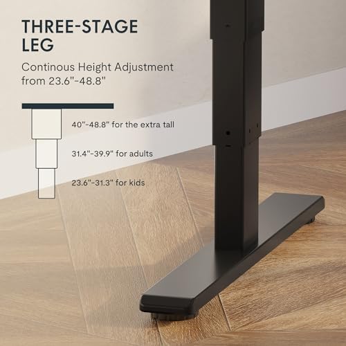 FLEXISPOT E6 Bamboo 3-Stage Dual Motor 60 x 30 Electric Standing Desk Sit Stand Up Desk, Holds 220 lbs, Adjustable Height w/Memory Presets, Solid Bamboo Curved Desktop & Black Frame, Ships in 2 Boxes - Image 3