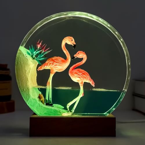 Flamingo Resin Lamp, Handmade Resin Night Light for Home Office Room Decor - Image 6