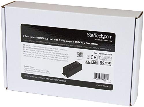 StarTech 7-Port Industrial USB 3.0 Hub 5Gbps, ESD Surge, TAA (HB30A7AME) - Image 6