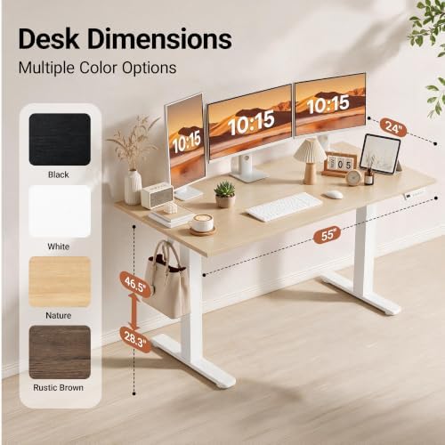 Claiks 55 x 24 Inch Nature Electric Standing Desk - Image 3