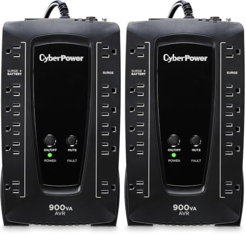 CyberPower AVRG900U AVR UPS Battery Backup and Surge Protector, 900VA Non-LCD (Pack of 2) by Unknown