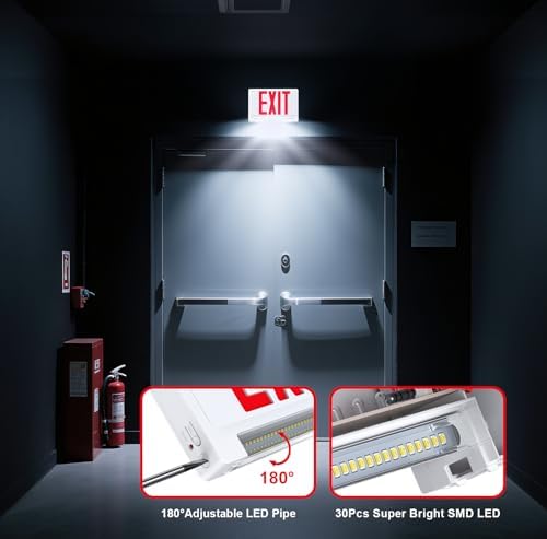 UL Emergency Exit sign with Lights Battery Backup Hardwired 120/277V, 1PC - Image 3