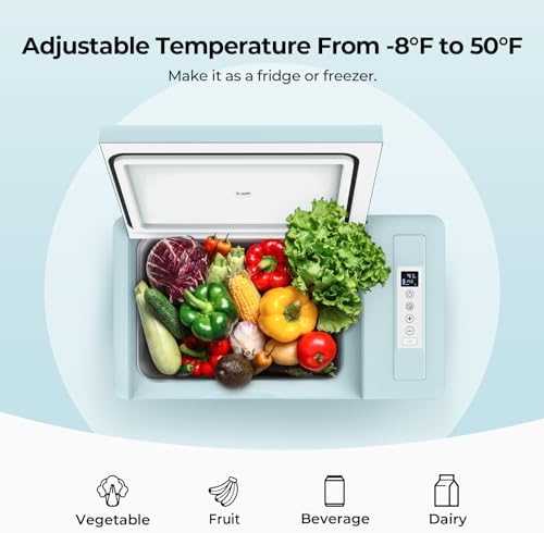 BougeRV 12v refrigerator 23 Quart, -8℉~50℉ Portable Freezer for Car, Green - Image 4