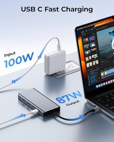 USB C Docking Station Dual Monitor Adapter, 8 in 1 Laptop Docking Station 3 Monitors Quadruple Display USB C Hub Dongle to 4K HDMI+DP+VGA - Image 5