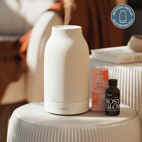 Vitruvi Air Waterless Diffuser for Home, 1500 Sq Ft Coverage | Diffusers for Home, Oil Diffuser, Housewarming Gift, Ceramic Finish, 5 Adjustable Scent Strengths | White - Image 4