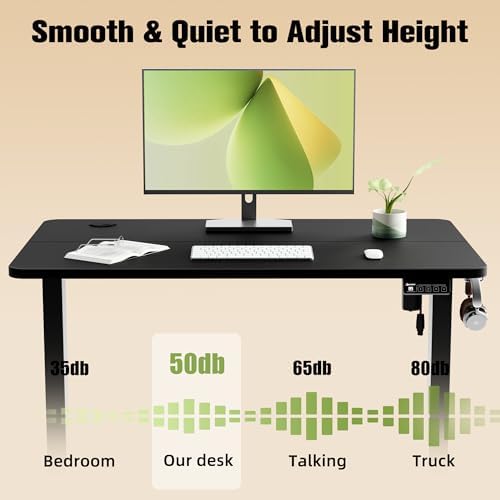40"x24" Standing Desk, Height Adjustable Sit-Stand Home Office, Black - Image 6