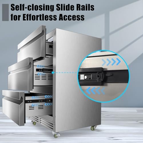 24 Inch Weather Proof Outdoor Three-Drawer Beverage Fridge - Image 2