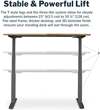 Vari Classic Electric Standing Desk – 60x30 – Reclaimed Wood/Slate - Image 4