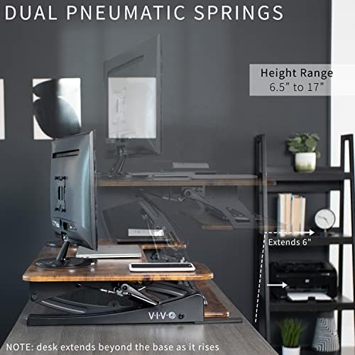 VIVO Rustic Vintage Brown 36 inch Standing Desk Converter, DESK-V000VN - Image 5