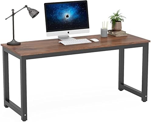 Tribesigns Computer Desk, 63 inch Large Office Desk Computer Table Study Writing Desk Workstation for Home Office, Rustic Brown by Tribesigns