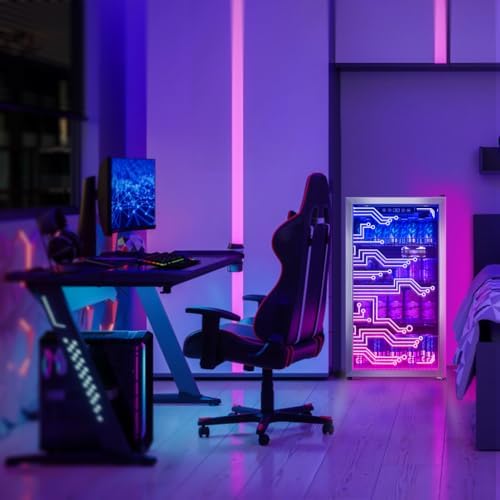 Cyberpunk Beverage Cooler, 130 Can Mini Fridge, LED Light Door, Gaming Room - Image 6