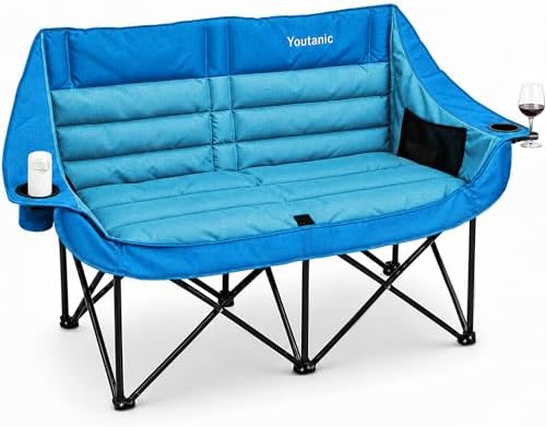 Youtanic Oversized Double Camping Chair, Folding Loveseat Camping Couch by Youtanic