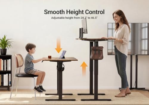 YDN Electric Standing Desk, 55x24 Inch, Rustic Brown - Image 6
