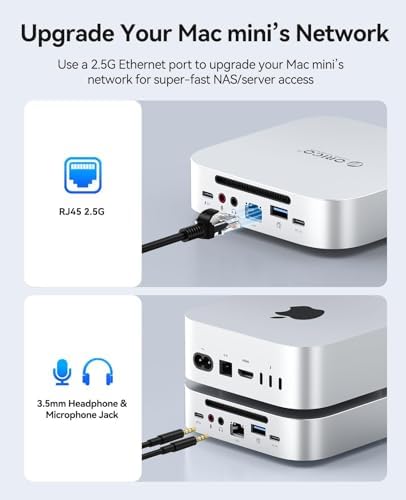 ORICO Mac mini Dock & Stand Compatible with Mac mini M6,M5 Pro,M4/M4 Pro - Image 5
