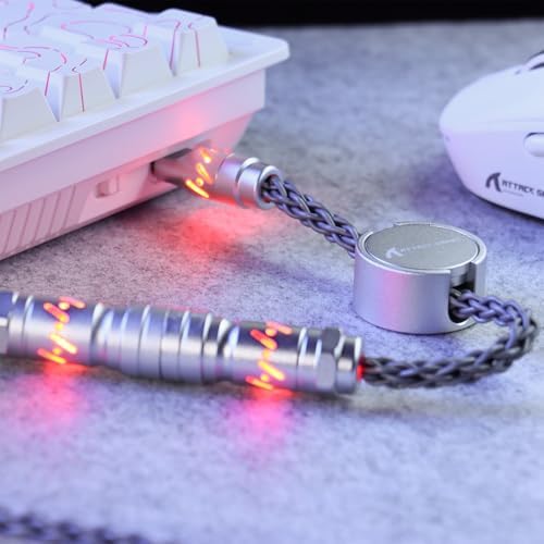 ATTACK SHARK C07 Custom Braided Aviator Cable with Light Up RGB-Gray - Image 6