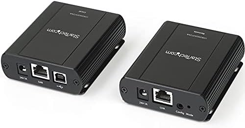 StarTech.com 2 Port USB 2.0 Extender Hub Over Cat5e/Cat6 Cable (RJ45) - 330ft/100m Industrial Metal USB Extender Adapter Kit w/ESD Protection - Externally Powered - 480 Mbps (USB2002EXT2NA) - Image 4