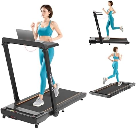 Under Desk Incline Walking Pad Foldable Home Treadmill Removable Tray by HCCSPORT