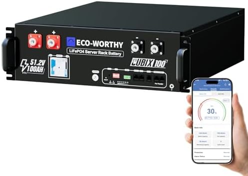 ECO-WORTHY Cubix100 48V 100Ah LiFePO4 Lithium UL9540 Server Rack Battery by ECO-WORTHY