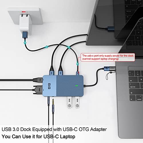 USB 3.0 Docking Station Dual Monitor,2*HDMI HUB Displaylink Dock for Laptop - Image 6