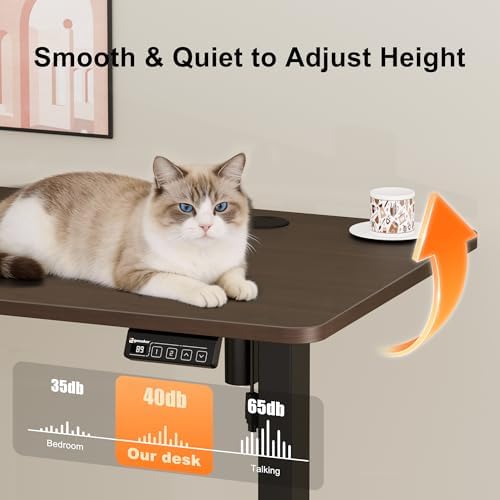 67"x24" Standing Desk, Height Adjustable Sit-Stand Home Office, Walnut - Image 6