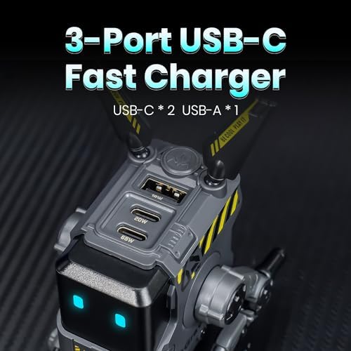 GravaStar 65W GaN Robot USB-C Charger with 3 Ports - Image 4