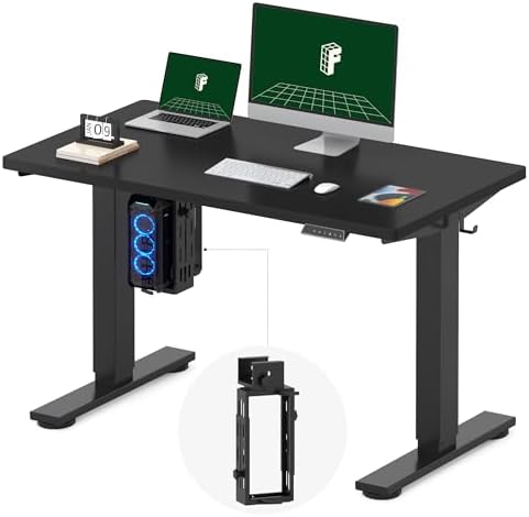 FLEXISPOT EN2 48"x24" Electric Standing Desk with PC Stand Bundle, Black by Unknown