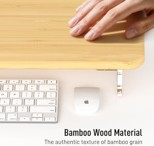 AFOOYO Bamboo Monitor Stand Riser, 31.5 In Computer Riser Desk Organizer - Image 5
