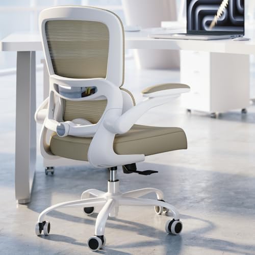 TRALT Office Chair - Ergonomic Desk Chair with Adjustable Lumbar Support, Mesh Computer Chair, Executive Chair for Home Office Comfortable Lumbar Support (1, Khaki) by TRALT