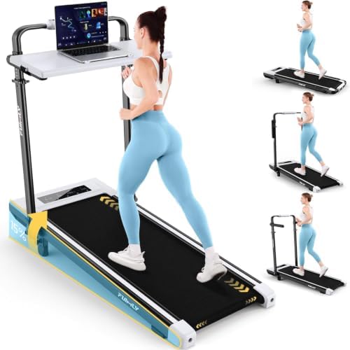 FUNMILY Upgrade Walking Pad Folding Treadmill with 12%/15% Incline & Handle Bar, 3.5HP Foldable Under Desk Compact Treadmills for Home/Office/Gym, 400+lb Capacity, Shock Absorption by FUNMILYSportsFitnessCardioTraining