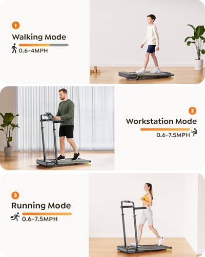 Acezoe 3 in 1 Under Desk Treadmill with Incline, Walking Pad with Removable Desk Workstation, Adjustable Height for Different Need, 300lbs Capacity, Foldable Compact for Home Small Office - Image 2