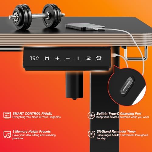 55 Inch Standing Desk with USB-C Port, Cable Management - Image 5