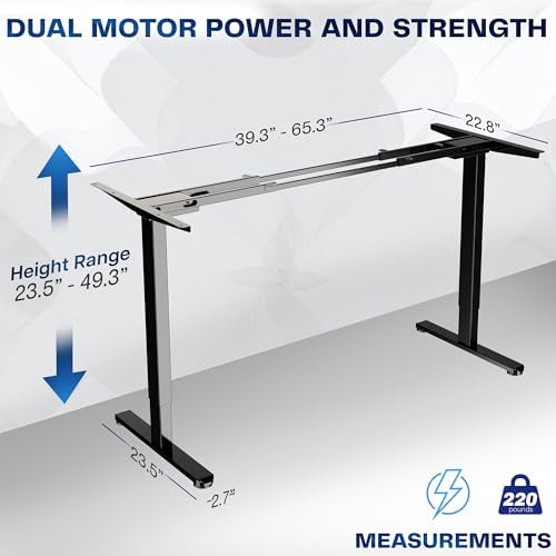 VIVO Black Dual Motor Electric Standing Desk Frame, DESK-V103E - Image 3