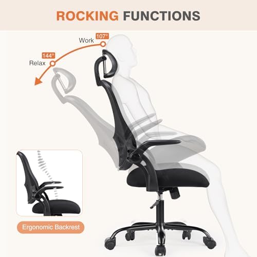 Sweetcrispy Computer Desk Chair, Mesh Office Chair with Lumbar Support - Image 5