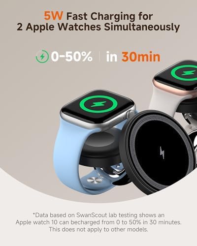 5-in-1 Magnetic Wireless Charger Dual Phone & Dual 5W Fast for Apple Watch - Image 4
