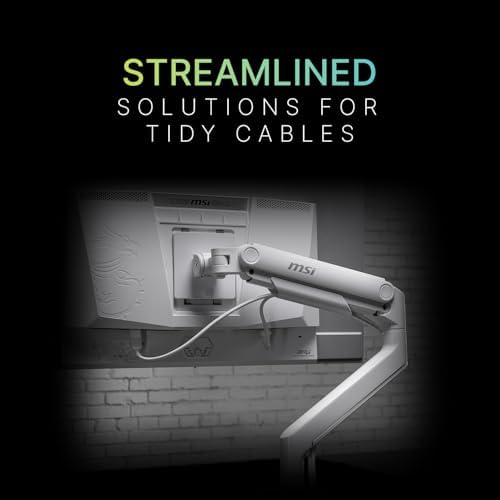 MSI MAG MT201W - Premium Heavy Duty Single Monitor Stand Arm, Supports 17-49" and 44 lbs, VESA Compatible, Adjustable Spring Assisted Mount, Clamp & Grommet, Quick Release Plate - Black - Image 6