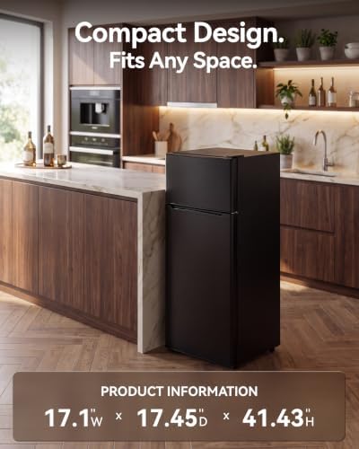 Tehanld 4.4 Cu.Ft Fridge Freezer for Dorm/Office, 2-Door, Quiet - Image 5