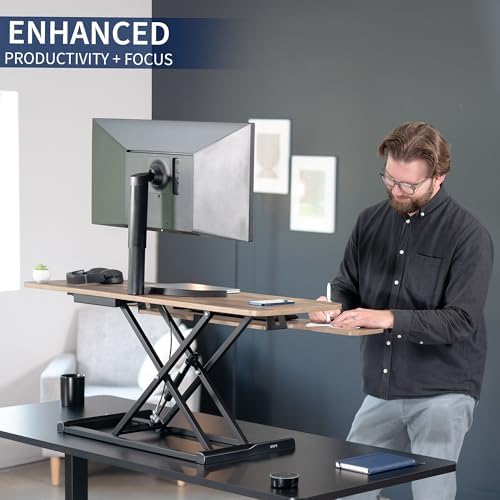 VIVO Reclaimed Wood 48 in Standing Desk Converter, DESK-V048KP - Image 4