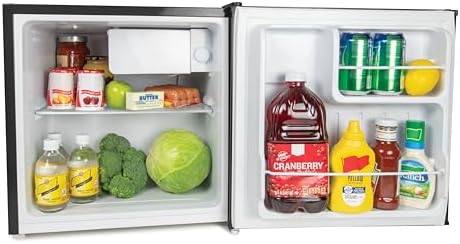 Igloo 1.6 Cu.Ft Mini Fridge with Freezer- Single Door Compact Refrigerator with Glass Shelves for Homes, Dorms & Offices- Keep Snacks, Drinks & Frozen Foods Cool with Temperature Control Fridge- Black - Image 7