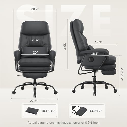 FLEXISPOT Multi-Task Ergonomic Office Chair with Footrest, Black, HC4 - Image 2
