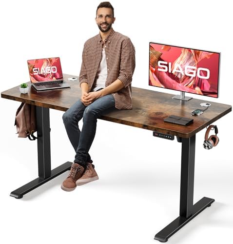 SIAGO 55 x 24 Inch Electric Standing Desk, 0.8 Inch Thick Tabletop by SIAGO