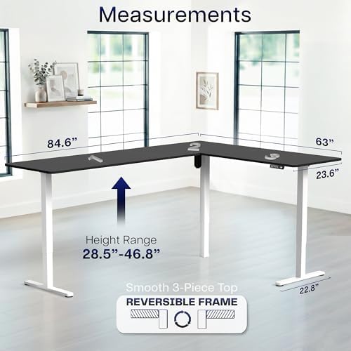 VIVO Black 84 x 63 in Corner Standing Desk, DESK-E3CTWB-84 - Image 5