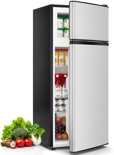 Tehanld 4.5 Cu.Ft Mini Fridge Freezer for Dorm/Office, 2-Door, Quiet by Tehanld