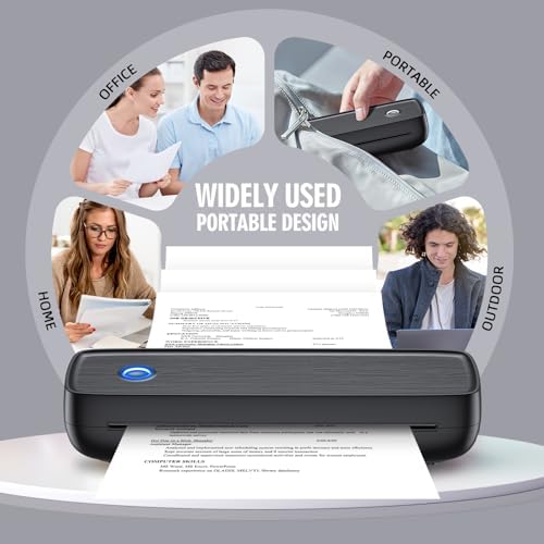 Portable Thermal Printer, Wireless & Bluetooth Mini Inkless Printer for Travel, Office, Home, Supports 8.5x11inch, Compatible with iPhone, Android, Laptop - Image 4