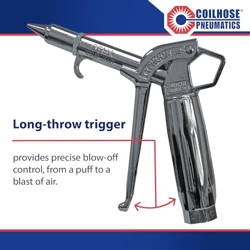 Coilhose Pneumatics TYP-2501CS Typhoon Pro High Volume Chrome Plated Blow Gun, 1/4-Inch NPT with High Flow Tip - Image 2