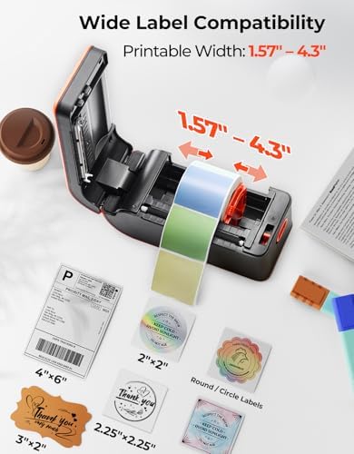 MUNBYN MC240 Bluetooth Thermal Label Printer, Portable Wireless 4×6 - Image 5