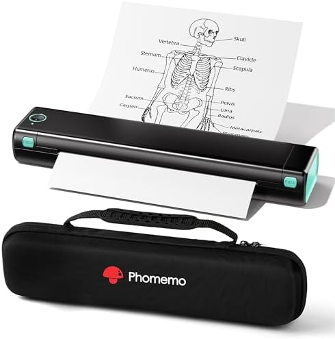 Phomemo M08F Inkless Thermal Portable Printer with Case - 8.5 x 11, Black by Phomemo