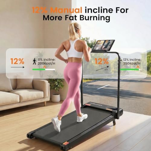 ANCHEER Walking Pad with Incline - Under Desk Treadmill with Handle Bar - Image 4